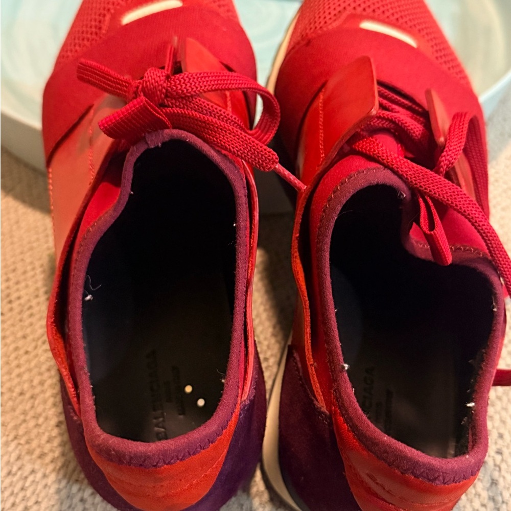 Balenciaga Red Leather/suede Sneakers